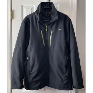 CB Ski Wear Men's Coat Sz M Black Long Sleeve Mock‎ Neck Full-Zip Pockets Jacket